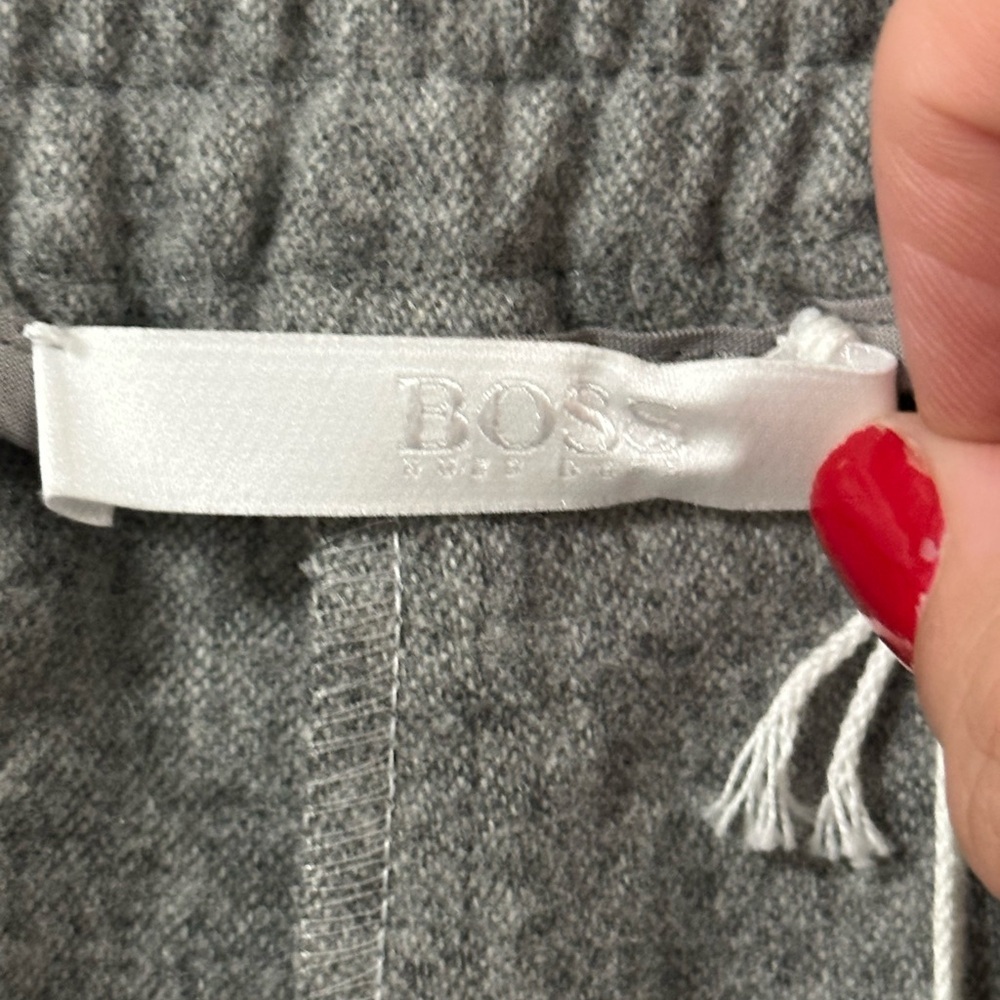 BOSS Hugo Boss Women’s Gray Wool-Blend Trousers Jogger Waist Size 14 NWT - Picture 12 of 14